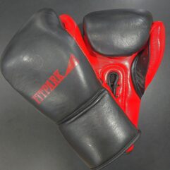 FITPARK guantes de cuero negro/rojo