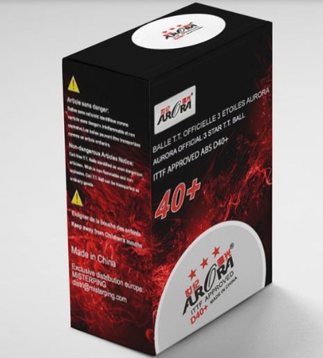 Aurora 3*** ITTF bolas caja de 6
